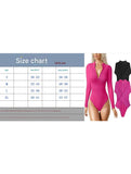 Ribbed Zip Front Long Sleeve Bodysuit_CWTHT00042