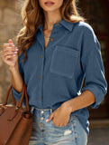 Long-sleeved coat with multiple buttons for women