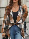 Plaid Long Sleeve Open Front Shirt_CWTSTL01164