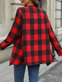 Plaid Long Sleeve Open Front Shirt_CWTSTL01164
