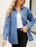 Women's Washed Loose Long-Sleeve Denim Shirt_CWTSTL01213