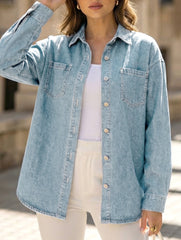 Women's Washed Loose Long-Sleeve Denim Shirt_CWTSTL01213