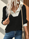 Color-blocked casual loose knit top for women_CWTSTL01256