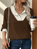 Color-blocked casual loose knit top for women_CWTSTL01256