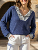Color-blocked casual loose knit top for women_CWTSTL01256