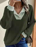 Color-blocked casual loose knit top for women_CWTSTL01256