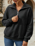 Women's Fleece-Lined Loose Half-Zip Fashion Top_CWTSTL01257
