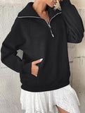 Women's Fleece-Lined Loose Half-Zip Fashion Top_CWTSTL01257