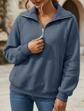 Women's Fleece-Lined Loose Half-Zip Fashion Top_CWTSTL01257