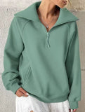 Women's Fleece-Lined Loose Half-Zip Fashion Top_CWTSTL01257