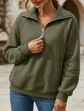 Women's Fleece-Lined Loose Half-Zip Fashion Top_CWTSTL01257