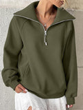 Women's Fleece-Lined Loose Half-Zip Fashion Top_CWTSTL01257