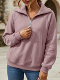Women's Fleece-Lined Loose Half-Zip Fashion Top_CWTSTL01257