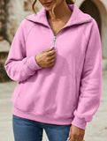 Women's Fleece-Lined Loose Half-Zip Fashion Top_CWTSTL01257