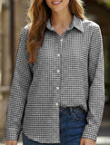 Women's plaid loose casual shirt with collar_CWTSTL01259