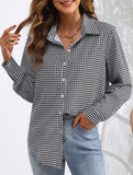Women's plaid loose casual shirt with collar_CWTSTL01259