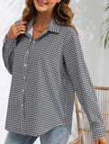 Women's plaid loose casual shirt with collar_CWTSTL01259