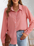 Women's plaid loose casual shirt with collar_CWTSTL01259