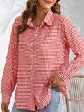 Women's plaid loose casual shirt with collar_CWTSTL01259
