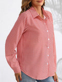 Women's plaid loose casual shirt with collar_CWTSTL01259