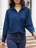 Lantern sleeve pleated loose women's shirt_CWTSTL01261