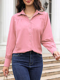Lantern sleeve pleated loose women's shirt_CWTSTL01261