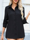 Mid-length loose-fitting sexy chiffon nightgown shirt