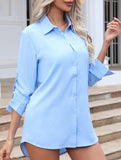 Mid-length loose-fitting sexy chiffon nightgown shirt