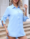Mid-length loose-fitting sexy chiffon nightgown shirt