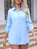 Mid-length loose-fitting sexy chiffon nightgown shirt