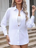 Mid-length loose-fitting sexy chiffon nightgown shirt