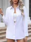 Mid-length loose-fitting sexy chiffon nightgown shirt