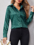 Women's Leopard Print Jacquard Collared Shirt_CWTSTL01264