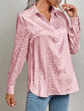 Women's Leopard Print Jacquard Collared Shirt_CWTSTL01264