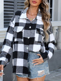 Casual plaid loose-fitting shirt for women