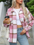 Casual plaid loose-fitting shirt for women