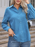 Casual collared brushed mid-length women's shirt_CWTSTL01267