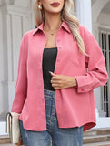 Casual collared brushed mid-length women's shirt_CWTSTL01267