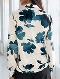 Ink Floral Print Artistic Long Sleeve Shirt