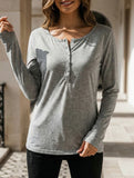 Crew neck, simple and elegant long-sleeved T-shirt