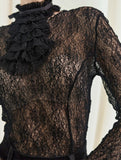 Elegant and stylish lace high-neck blouse for women