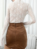 Elegant and stylish lace high-neck blouse for women