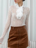 Elegant and stylish lace high-neck blouse for women