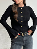 Ribbed base solid color knit top for women_CWTSTL01298