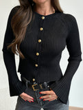 Ribbed base solid color knit top for women_CWTSTL01298