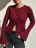 Ribbed base solid color knit top for women_CWTSTL01298