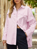 Women's elegant and versatile shirt with back slit_CWTSTL01308