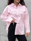Women's elegant and versatile shirt with back slit_CWTSTL01308