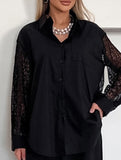 Elegant white lace-trimmed collared women's blouse_CWTSTL01309