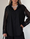 Elegant white lace-trimmed collared women's blouse_CWTSTL01309